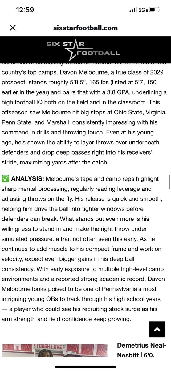 DavonMelbourne (@davoncmelbourne) on Twitter photo Thank you <a href="/sixstarfootball/">Six Star Football | PLUS+</a> for the write from <a href="/OhioStateFB/">Ohio State Football</a> camp! I appreciate it!
<a href="/ryandaytime/">Ryan Day</a> <a href="/brianhartline/">Brian Hartline</a> <a href="/TylerBowen/">Tyler Bowen</a> <a href="/CoachKeenan3AC/">Coach Keenan Wright</a> <a href="/MattGuerrieri/">Matt Guerrieri</a> <a href="/R2X_Rushmen1/">Larry A. Johnson</a> <a href="/CoachFess/">Billy Fessler</a> <a href="/Locklyn33/">WalkOnCoach ⭕️H 🌰</a> <a href="/TonyJCoach/">Tony Johnson</a> <a href="/etwill21/">Ed Terwilliger</a> <a href="/tom_trone/">Tom Trone</a> <a href="/RecruitsYork/">YorkAdamsRecruits</a> <a href="/SGRocketFB/">Spring Grove Rockets Football</a> <a href="/ZHoss52/">Zach Hostetter</a> <a href="/PlayBookAthlete/">PLAYBOOK ATHLETE</a> Thank you <a href="/sixstarfootball/">Six Star Football | PLUS+</a> for the write from <a href="/OhioStateFB/">Ohio State Football</a> camp! I appreciate it!
<a href="/ryandaytime/">Ryan Day</a> <a href="/brianhartline/">Brian Hartline</a> <a href="/TylerBowen/">Tyler Bowen</a> <a href="/CoachKeenan3AC/">Coach Keenan Wright</a> <a href="/MattGuerrieri/">Matt Guerrieri</a> <a href="/R2X_Rushmen1/">Larry A. Johnson</a> <a href="/CoachFess/">Billy Fessler</a> <a href="/Locklyn33/">WalkOnCoach ⭕️H 🌰</a> <a href="/TonyJCoach/">Tony Johnson</a> <a href="/etwill21/">Ed Terwilliger</a> <a href="/tom_trone/">Tom Trone</a> <a href="/RecruitsYork/">YorkAdamsRecruits</a> <a href="/SGRocketFB/">Spring Grove Rockets Football</a> <a href="/ZHoss52/">Zach Hostetter</a> <a href="/PlayBookAthlete/">PLAYBOOK ATHLETE</a>