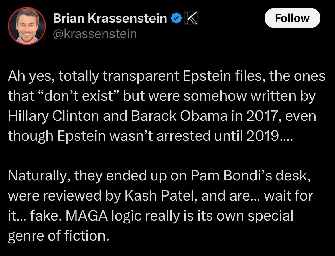 TSDmemes's tweet image. The problem with the republicans’ mishandling the Epstein file issue is it gives ammunition to leftist grifters (like @krassenstein ) who were never previously in search for justice.
They get to jump on the righteous bandwagon now because it’s convenient and they can capitalize…