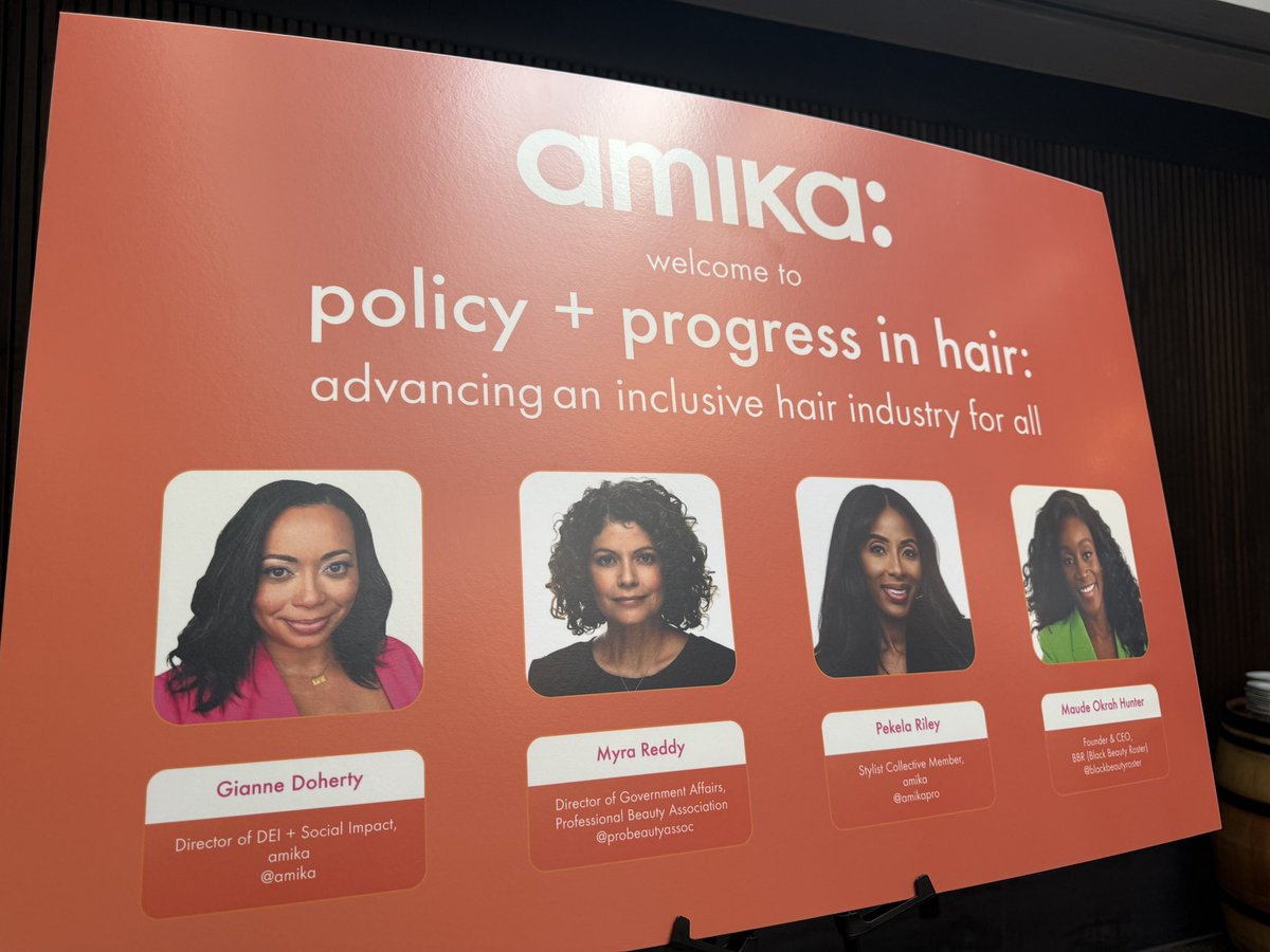 SolagesNY's tweet image. All hair is truly welcome. 🫶✨ Joined @love_amika, @BB_Roster, and the Texture Education Collective to celebrate how policy creates progress. The textured hair curriculum law is working — making every salon chair more inclusive, one client at a time. #TextureEducation