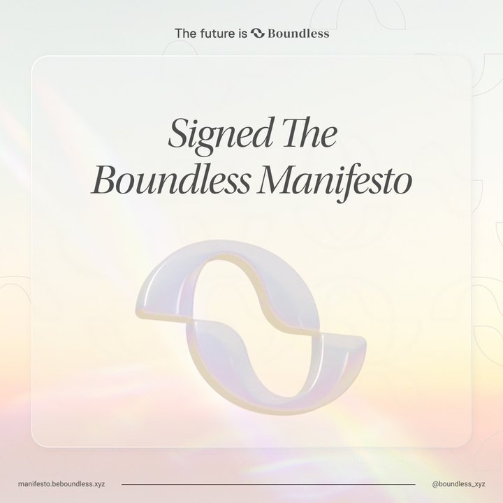 genyoshi1981's tweet photo. Just Signed The @boundless_xyz Manifesto. Committing to an abundant future. https://t.co/cl42BJgp1w