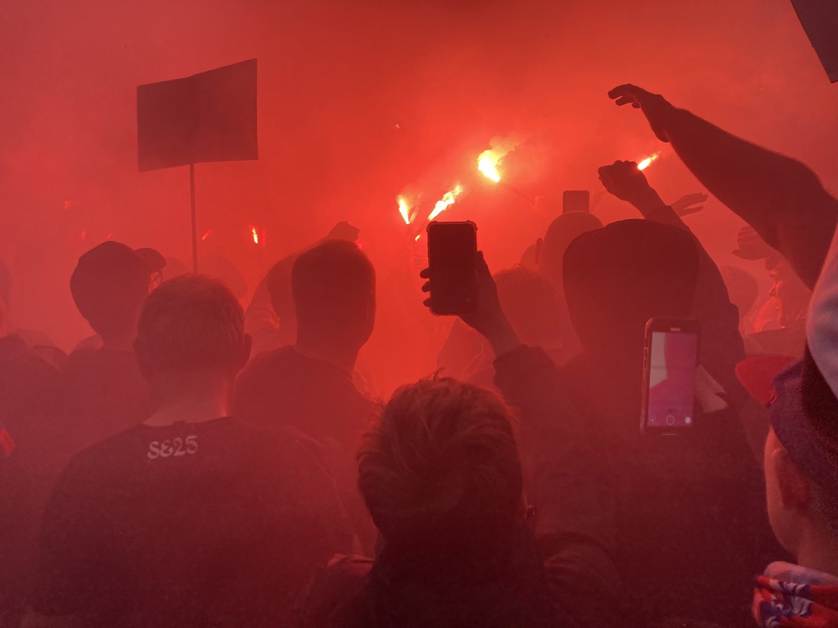 I’ve said it before but if anyone tells you, ‘it’s just a game’ - walk away. Loud, noisy, peaceful protest at Selhurst against the #UEFA decision @cpfc. Well organised. And you could tell it mattered 🦅🦅💙❤️💙❤️🦅🦅