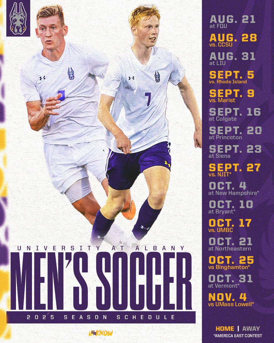 Your UAlbany Futbol 2025 Schedule ⚽️

For the full 📆 see with dates, locations, and times, see the 🔗 in bio

#UAUKNOW