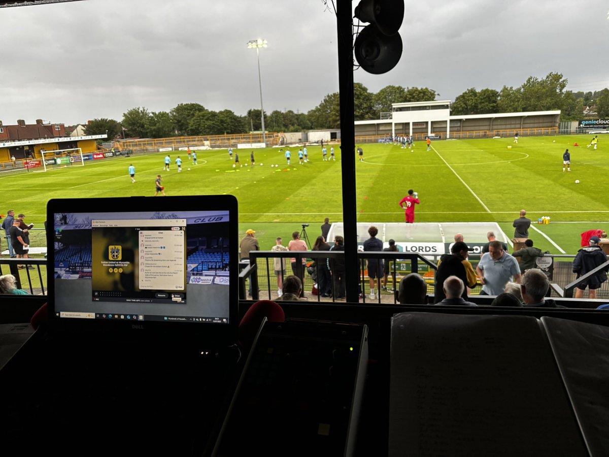 1st friendly game for Sutton of the season, 0-0 half time against Wycombe , hoping for some goals in the second half ⚽️🎙️