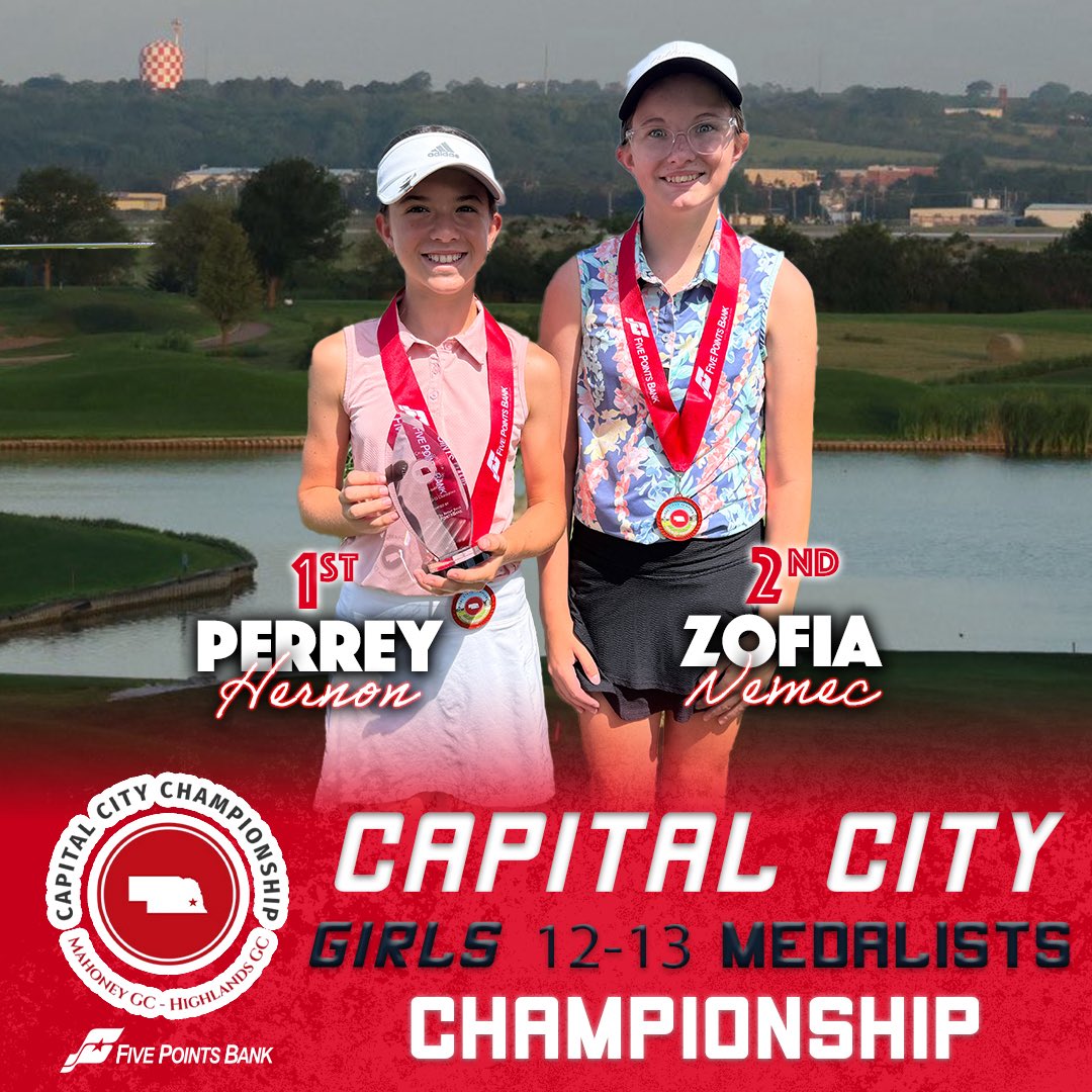 Nebraska Junior Golf (@nebjuniorgolf) on Twitter photo 2025 Capital City Champ Medalists 🏆
Boys 12-13 Int
🥇 Beatrice’s Logan Katz
🥈 Lincoln’s Charlie Newton
🥉 Gretna’s River Bokowski
Girls 12-13
🥇 Elkhorn’s Perrey Hernon
🥈 Papillion’s Zofia Nemec
Congrats and great playing! 👏
<a href="/5pointsbank/">Five Points Bank</a> | #CCC 2025 Capital City Champ Medalists 🏆
Boys 12-13 Int
🥇 Beatrice’s Logan Katz
🥈 Lincoln’s Charlie Newton
🥉 Gretna’s River Bokowski
Girls 12-13
🥇 Elkhorn’s Perrey Hernon
🥈 Papillion’s Zofia Nemec
Congrats and great playing! 👏
<a href="/5pointsbank/">Five Points Bank</a> | #CCC