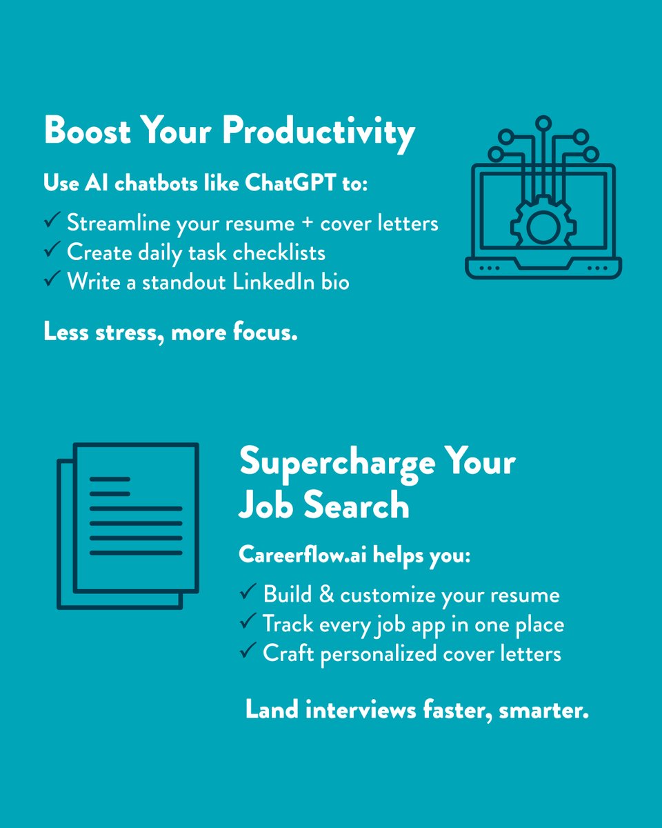 jobsearchninja's tweet image. AI is changing the game for job seekers &amp;amp; professionals — from resumes to interviews to productivity. 💼⚡️

Here are a few tools to help you work smarter, not harder.

👇 Which AI tool is your go-to?

#AIForWork #CareerTips #FutureOfWork #ProductivityHacks