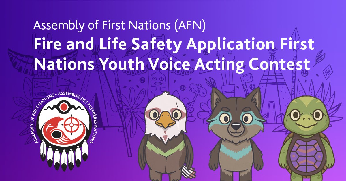 AFN_Updates's tweet image. Are you First Nations youth aged 12-17? The AFN is seeking youth voice talent for characters in the Fire and Life Safety App that aims to promote awareness of emergency preparedness and empower youth to protect themselves and communities. No experience needed – just your voice…