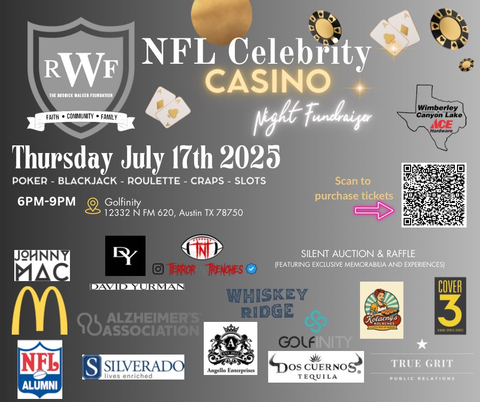 sirrod3's tweet image. THANK YOU for lunch Jayme w #DavidYurmanJewelry! The Rodrick Walker Foundation appreciates the HIS & HERS bracelets!! #SilentAuction #RaffleItems #RaffleTickets Get Yours! Over $2,000 Value! Hit the QR CODE!
eventbrite.com/e/nfl-celebrit… t