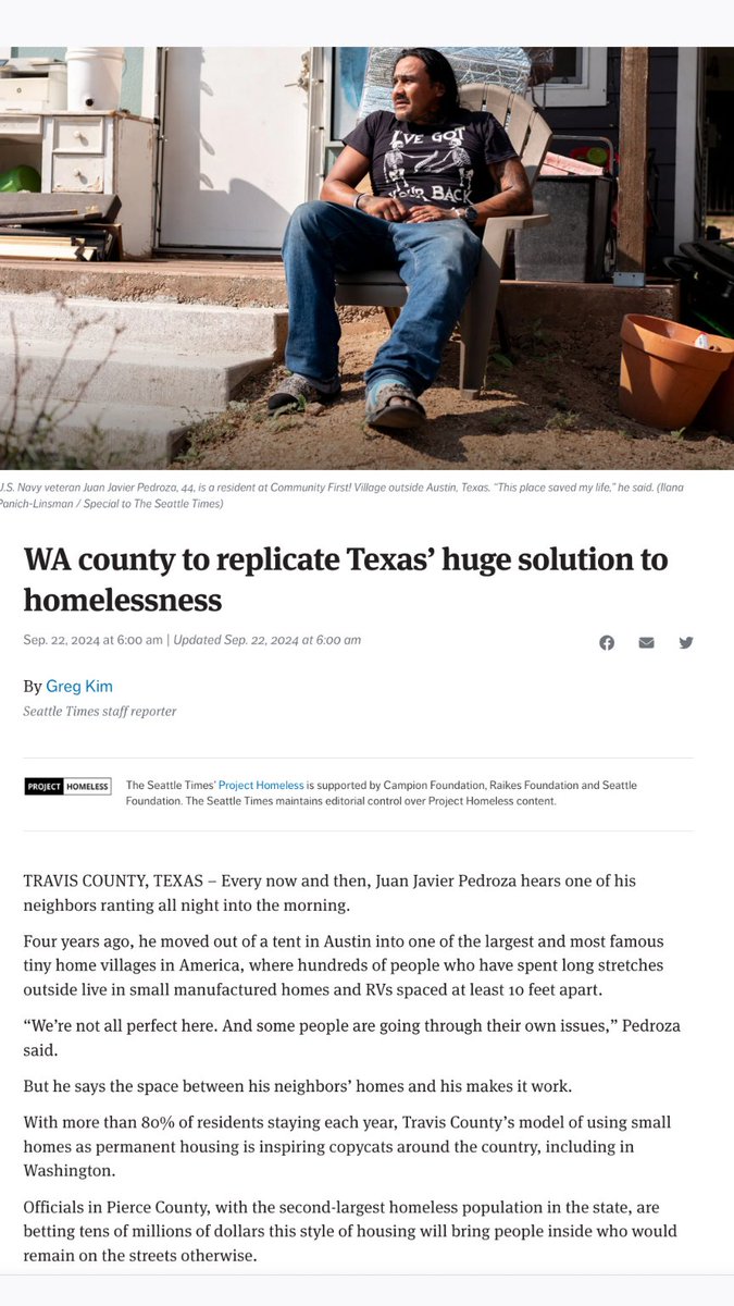 tmccormick's tweet image. it'd be epic, a new colossus of villages. To house us the poor and huddled masses? The closest existing, #CommunityFirstVillage Austin, has 535 homes on 51acres; going to 1750/178. Pierce County is doing similar: 258 cottages for former unhoused on 40acres seattletimes.com/seattle-news/h…