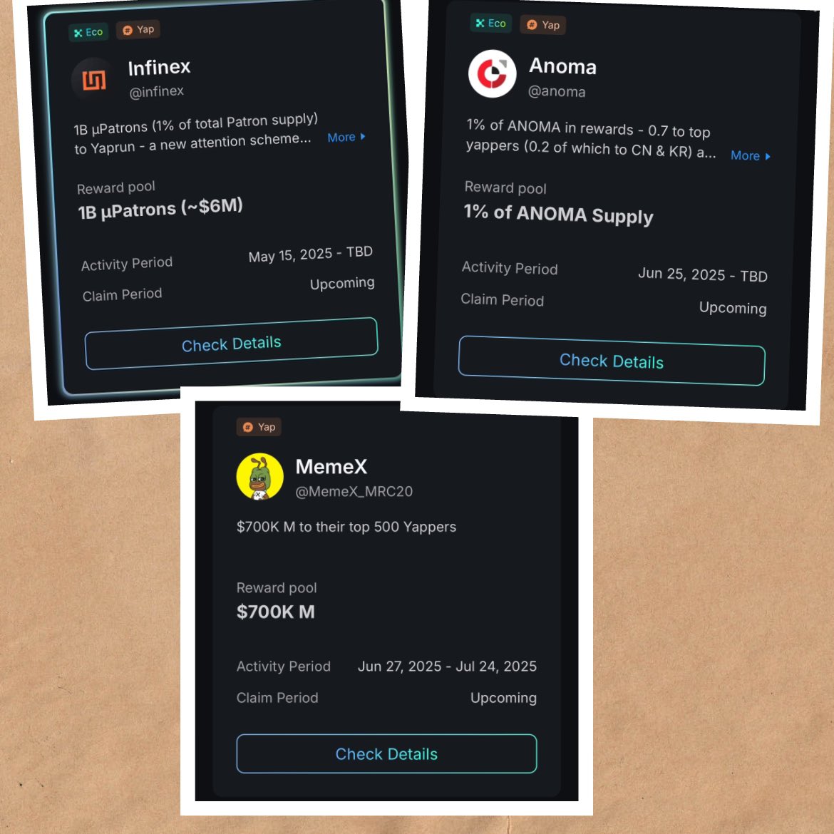 There are projects you need to focus on 

<a href="/anoma/">Anoma</a> It would be a mistake not to mention this. Testnet is legendary. <a href="/infinex/">Infinex</a> is definitely not to be missed. You can play the game with just $250 in your wallet, and S1 continues with a 6M reward. And there is another project,
