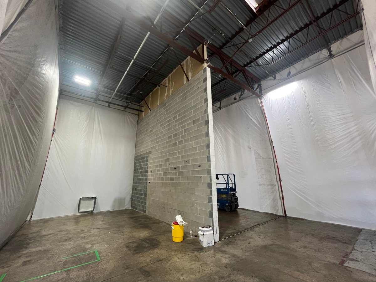MasonryRepair3's tweet photo. Partial Demising Wall Demolition. Installed a negative air containment to ensure the equipment in the active tenant space is dust free. More to come!

#Masonryrepairservicesmd #Marylandmasonry #MasonryRepair #DemoandConstruction #Masonry https://t.co/LUhsbJJLGb
