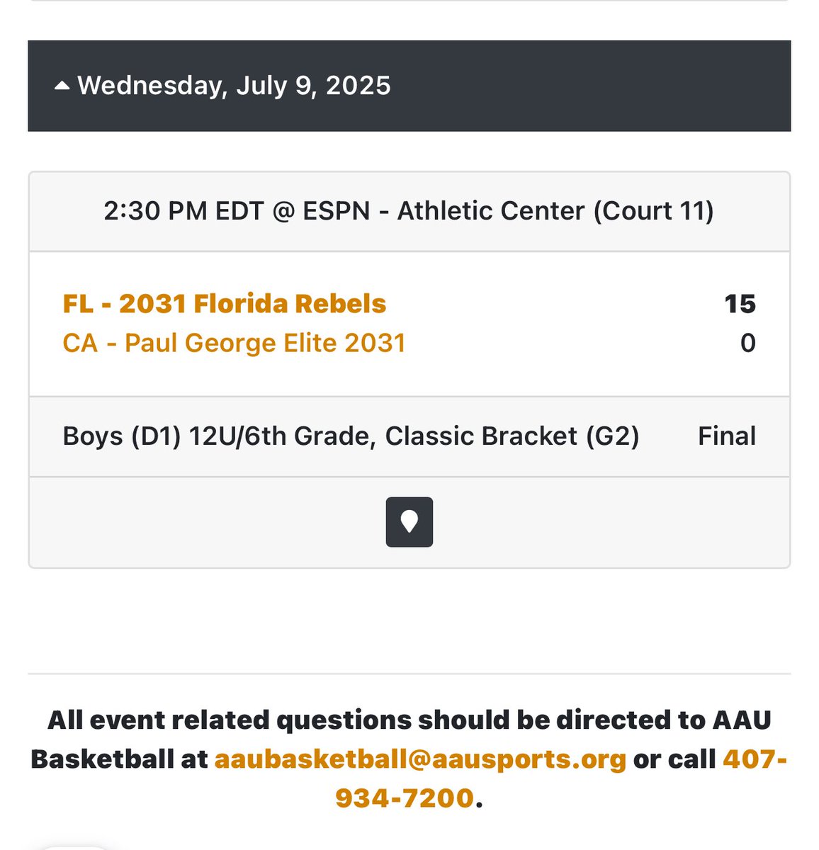 pollonpreps's tweet photo. Controversy in the youth ranks

PG Elite 2031 team thrown out of AAU Nationals in Florida last week

Head coach Todd Wilson, Core Prep founder

Ineligible players age and/or grade wise

Cal Lu head coach Russell White’s kid Spencer on the team 

Team won 3 games, then got tossed https://t.co/LRRjlM3WuV