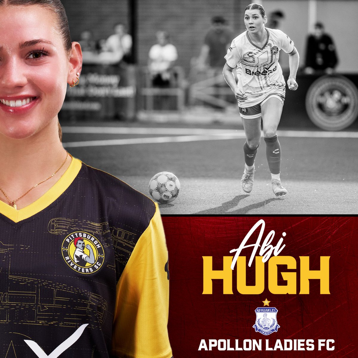 RivetersSC's tweet image. Congratulations to @abi_hugh for signing a professional contract with @ApollonLadiesFC in Cyprus! So proud of you, always one of us!🎉🔥

#RivetersRise