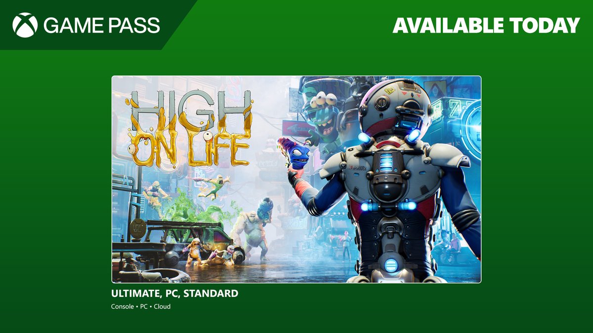 highonlifegame's tweet image. return of the king.
HIGH ON LIFE IS AVAILABLE THROUGH XBOX GAME PASS.