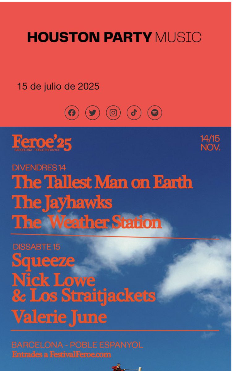 Aurora Redón (@auroraredon) on Twitter photo Hoy justo me de Ian el bolazo que me perdí de @wilco y leo un email que <a href="/JeffTweedy/">Jeff Tweedy</a> vendrá en febrero, en noviembre un nuevo festival el feroe con Squeeze, <a href="/TallestManEarth/">TheTallestManOnEarth</a> …. Quiero más martes así!! Hoy justo me de Ian el bolazo que me perdí de @wilco y leo un email que <a href="/JeffTweedy/">Jeff Tweedy</a> vendrá en febrero, en noviembre un nuevo festival el feroe con Squeeze, <a href="/TallestManEarth/">TheTallestManOnEarth</a> …. Quiero más martes así!!