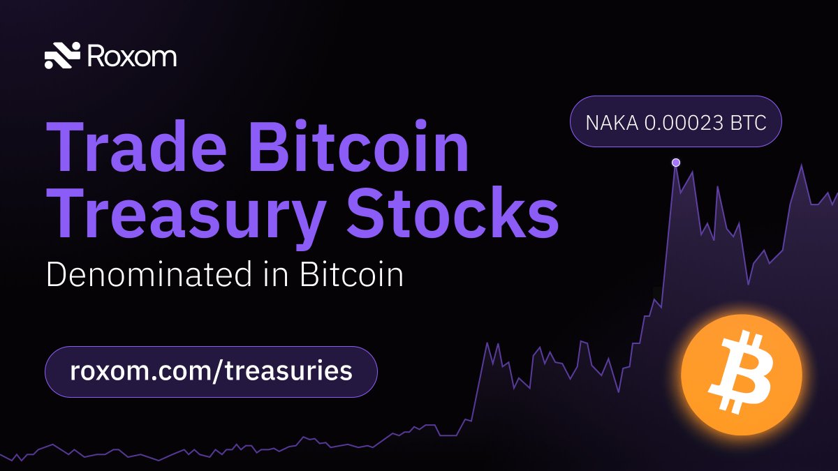BTC Treasuries are coming to Roxom.

Access public companies that hold Bitcoin—priced and settled directly in BTC.

No fiat. No conversion. No noise.
Just signal. Just Roxom.

roxom.com/treasuries