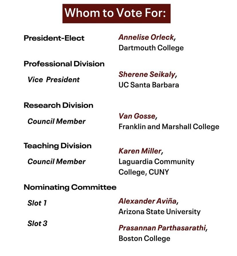 hist4palestine's tweet image. Last day to vote! Reach out to your colleagues to make sure they voted 🙏🏼