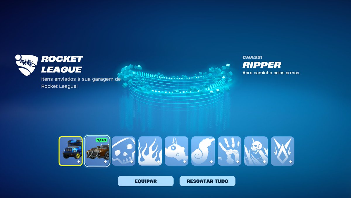 ExclamationRDR's tweet photo. Jogadores que possuem o veiculo RIPPER no Rocket League já estão recebendo o mesmo no Fortnite
Code.: EXCLAMATION🛍️
#fortnite #rocketLegue