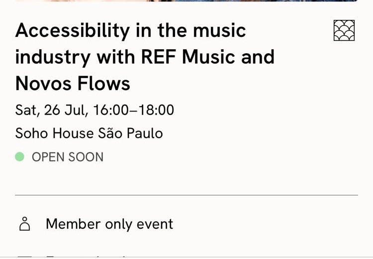 esse mês vou estar na soho house ao lado da Ruthe, falando sobre formas de tornar o mercado musical um pouco mais acessível para artistas independentes