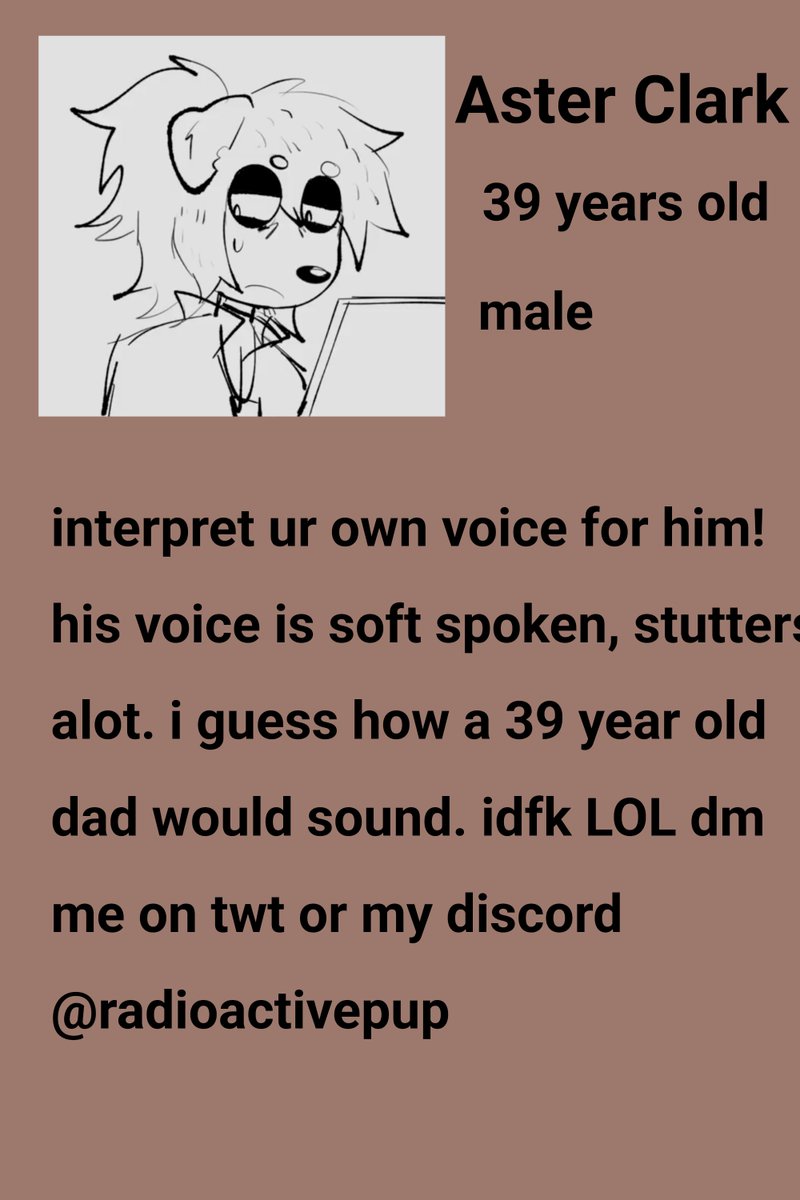 stupiddogbrain's tweet photo. I need a voice actor for aster, urgent!! #voiceactor #voiceacting #vaneeded #vaaudition #va #voiceact #audition https://t.co/uE6GczjFyX