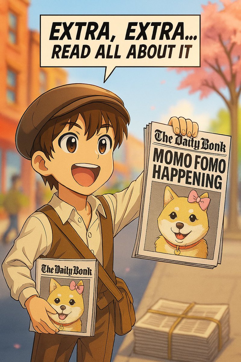 auhsojrm's tweet photo. Extra! Extra! The Daily Bonk reports that $MOMO FOMO IS HAPPENING... Get in before it's too late! #MOMOFOMO https://t.co/bPdF3mUcCo