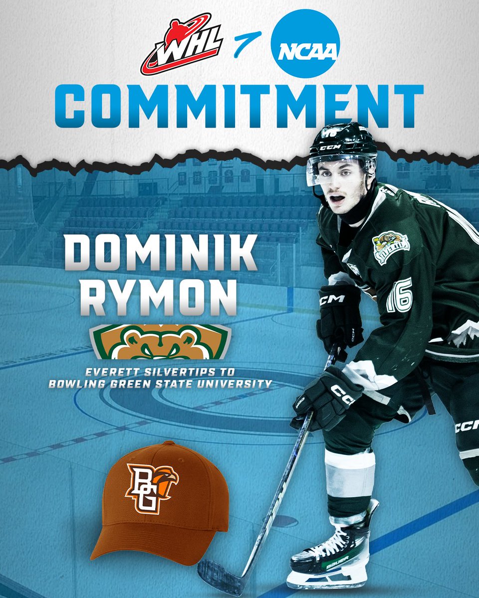 Silvertips ➡️ Falcons. 

Recent <a href="/WHLsilvertips/">Everett Silvertips</a> graduate Dominik Rymon has announced his commitment to the <a href="/BGSUHKY/">BGSU Hockey</a> having completed his WHL career!

📝 | tinyurl.com/2zeks6h2