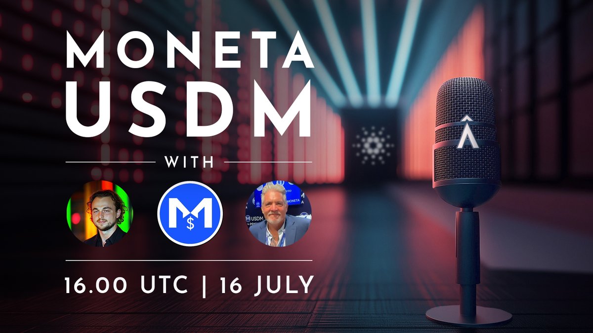This weeks X Space will be with Moneta, issuer of USDM!

We'll be joined by James (BlockJock). We'll explore stablecoin liquidity, and the possibilities of liquidity from treasury withdrawals.

Mainnet challenge redeem code, anyone? 👀

July 16th at 16h UTC, Space link below 👇
