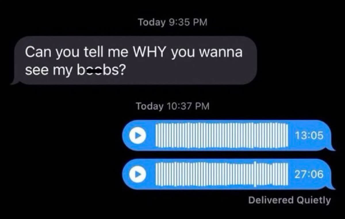40 minutes of voice notes for that is crazy 💀