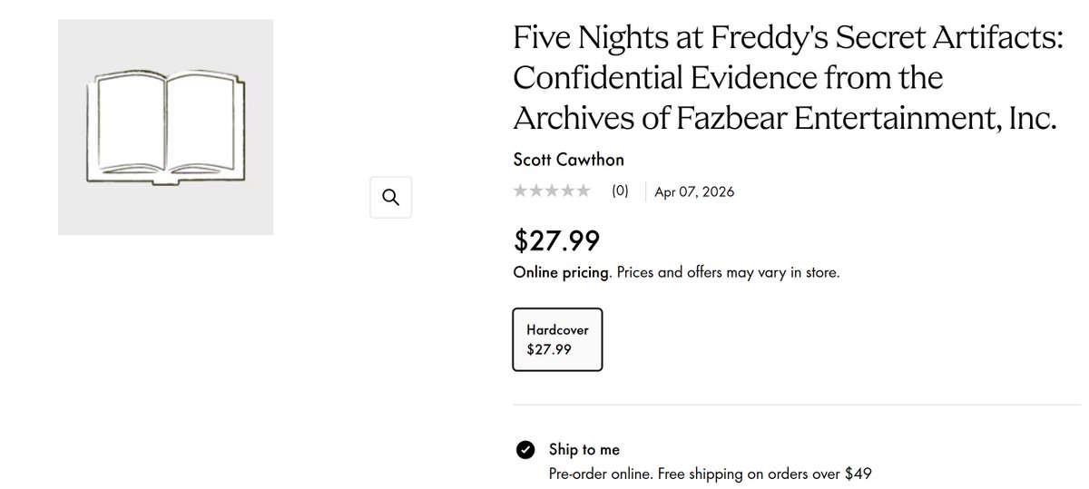 Real_Freezie1's tweet image. FNAF: Secret Artifacts has been delayed a second time, going from March 3rd 2026, to April 7th, 2026.