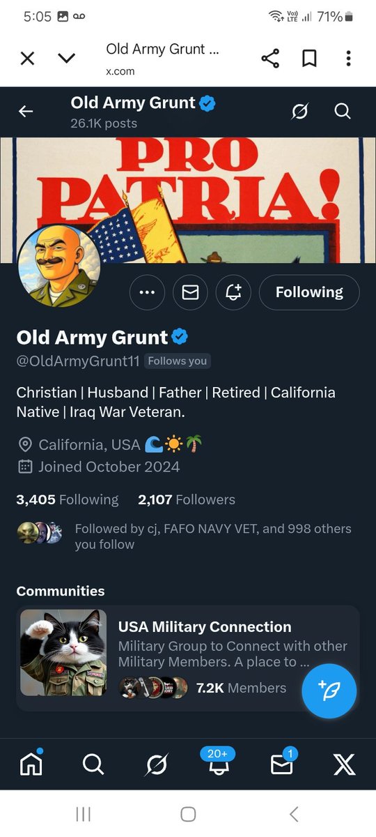 Can we boost this veteran please give <a href="/OldArmyGrunt11/">Old Army Grunt</a> a follow, repost 💪🫶💥💯🇺🇸🫡