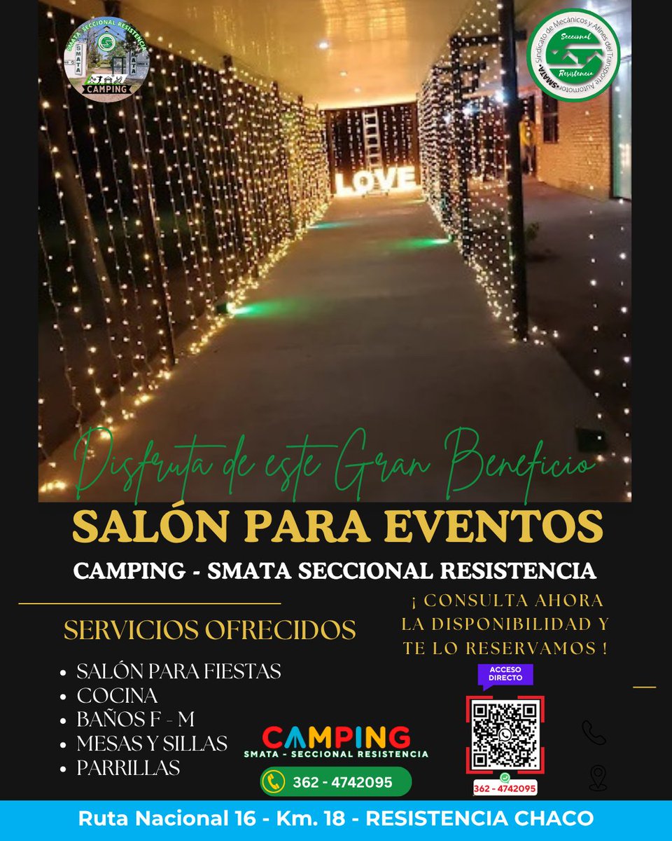 SmataSeccRes's tweet photo. Podes escanear el 𝒄ó𝒅𝒊𝒈𝒐 𝑸𝑹. 𝑫𝒆 𝒍𝒂 𝑰𝑴𝑨𝑮𝑬𝑵: y nos ponemos en contacto con vos.
𝑺𝒆𝒄𝒄𝒊𝒐𝒏𝒂𝒍 𝑹𝒆𝒔𝒊𝒔𝒕𝒆𝒏𝒄𝒊𝒂: Fray Capelli Nº 149 @WhatsApp  0362 15-474-2095
𝑴𝑨𝑰𝑳: smataresistencia@hotmail.com Horario de 07.00 a 18.00 (LUNES A VIERNES) https://t.co/QfUeXJAa0R