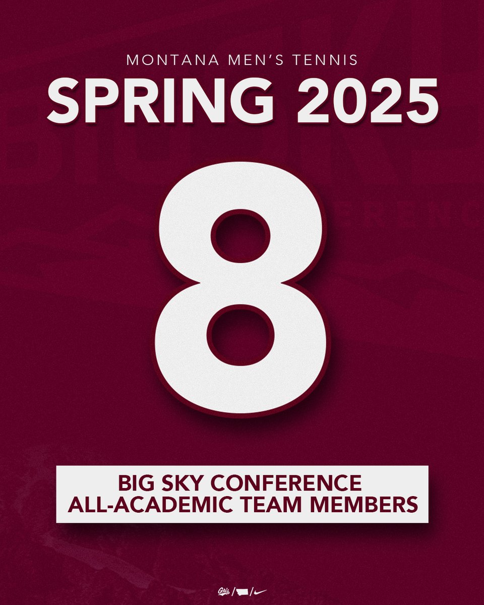 🥇 Big Sky Champs on the court
🎓 Big Sky Champs in the classroom

The Griz lead the league among men's tennis teams with eight academic all-conference honorees!

📰 gogriz.com/news/2025/7/15…

#GoGriz / #STUDENTathletes