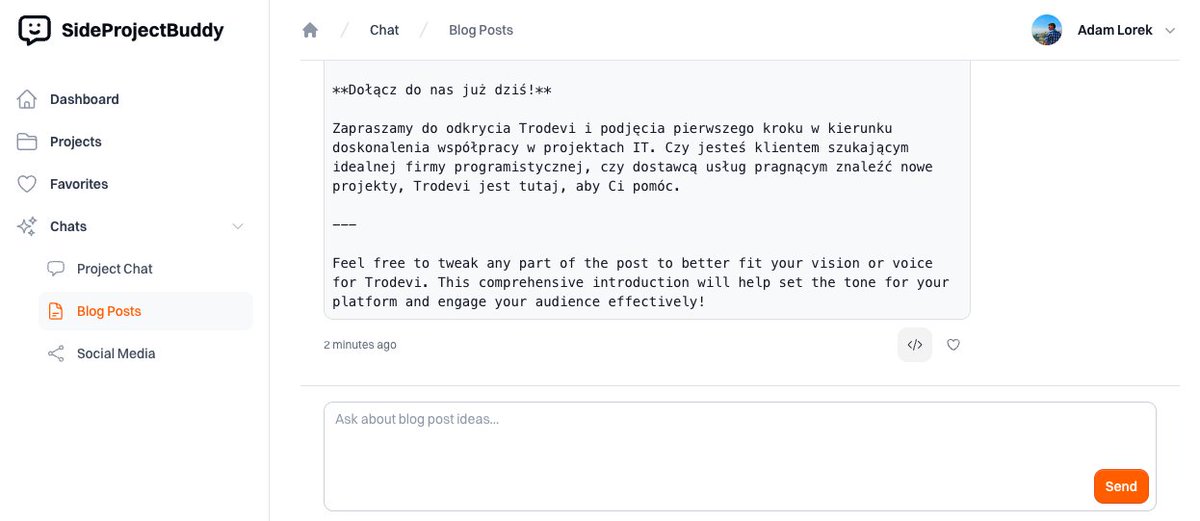 Building #SideProjectBuddy to solve my problems and needs, today I needed a toggle switch for the AI response with a generated blog post to be a plain markdown text so that I can copy the exact part of the response