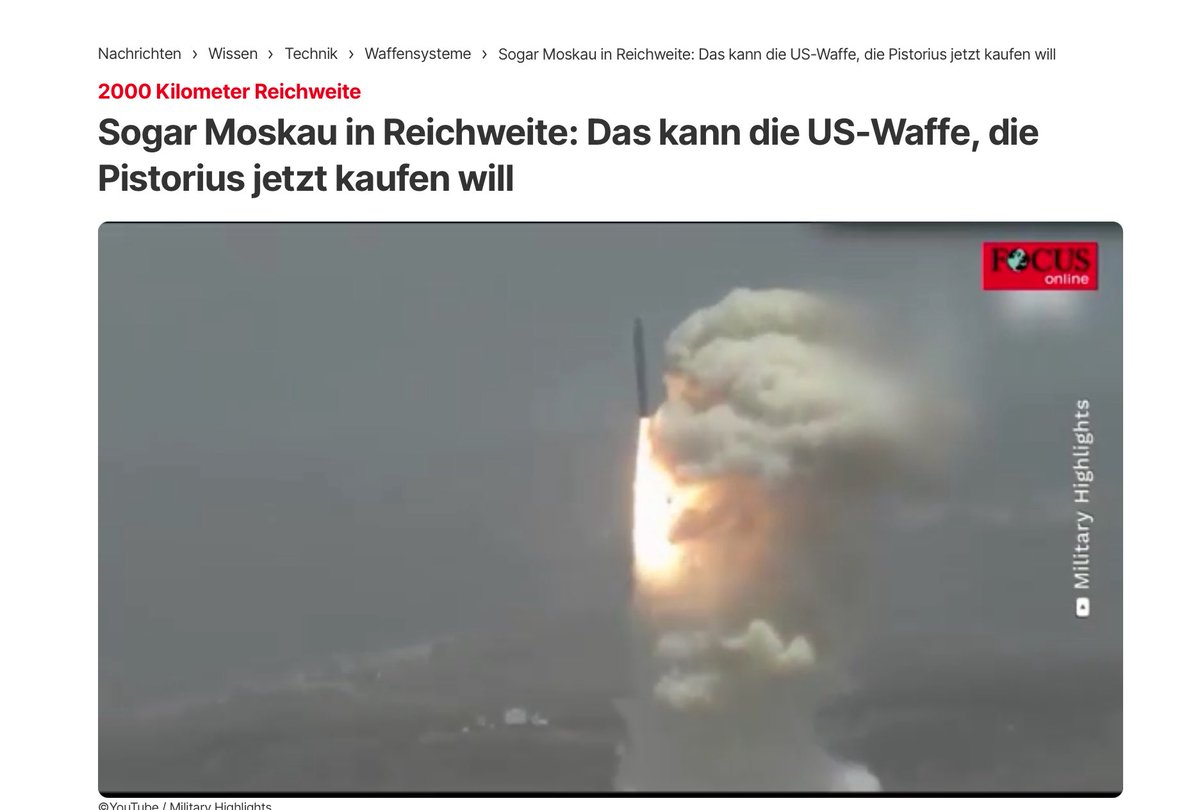 Arno Gottschalk (@arnogottschalk) on Twitter photo Solche Raketen - ob auf deutscher oder russischer Seite - machen nur Sinn, wenn sie als erste eingesetzt werden. Es geht daher nicht um Abschreckung. Es ist die Schaffung einer Duell-Situation, bei der im Spannungsfall der Anreiz besteht, der anderen Seite zuvorzukommen. Mit Solche Raketen - ob auf deutscher oder russischer Seite - machen nur Sinn, wenn sie als erste eingesetzt werden. Es geht daher nicht um Abschreckung. Es ist die Schaffung einer Duell-Situation, bei der im Spannungsfall der Anreiz besteht, der anderen Seite zuvorzukommen. Mit