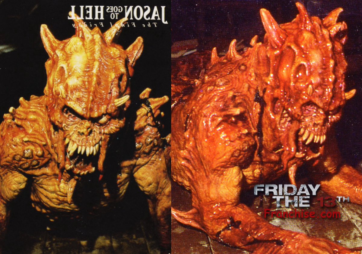 #BehindTheScenes photos of actors John D. LeMay (Steven Freeman) and Kari Keegan (Jessica Kimble) with the unused “Demon Dog” from the climax of #JasonGoestoHell The Final Friday (1993)
#HorrorCommunity #HorrorMovies #1990s #horror #hell #Fridaythe13th