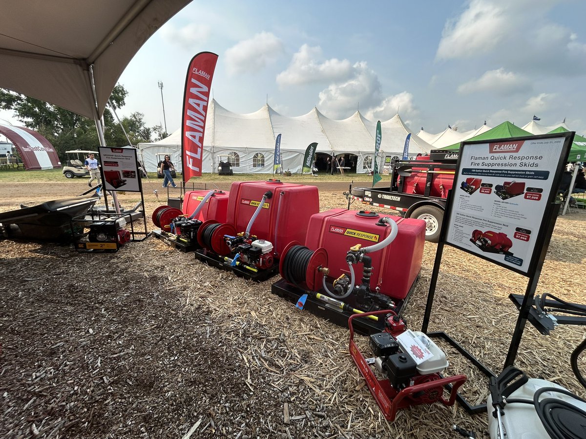 Visit our parts and hardware tent at <a href="/AginMotion/">Ag in Motion</a> to see our custom-built quick response fire suppression skids, Flaman ag sprayer trailers, BE equipment, grab &amp; go hardware kits, and more.