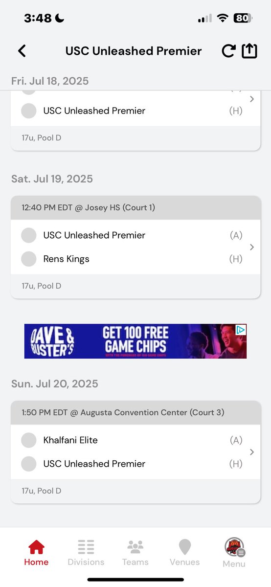 Tyzai Smith (@tyzai_smith5) on Twitter photo Coaches Here Is My Schedule For <a href="/madehoops/">MADE Hoops</a> Augusta Live Session 2 Competing Up With 17u July 17 - 20.
<a href="/TeamUSC2027/">Coach Robert Mccray iV</a>
<a href="/LouatTheState/">Lou Bezjak</a>
<a href="/HankampScott/">Scott Hankamp</a>
<a href="/sceyetesthoops/">South Carolina Eye Test Hoops</a>
<a href="/PrepHoopsSC/">Prep Hoops South Carolina</a> Coaches Here Is My Schedule For <a href="/madehoops/">MADE Hoops</a> Augusta Live Session 2 Competing Up With 17u July 17 - 20.
<a href="/TeamUSC2027/">Coach Robert Mccray iV</a>
<a href="/LouatTheState/">Lou Bezjak</a>
<a href="/HankampScott/">Scott Hankamp</a>
<a href="/sceyetesthoops/">South Carolina Eye Test Hoops</a>
<a href="/PrepHoopsSC/">Prep Hoops South Carolina</a>