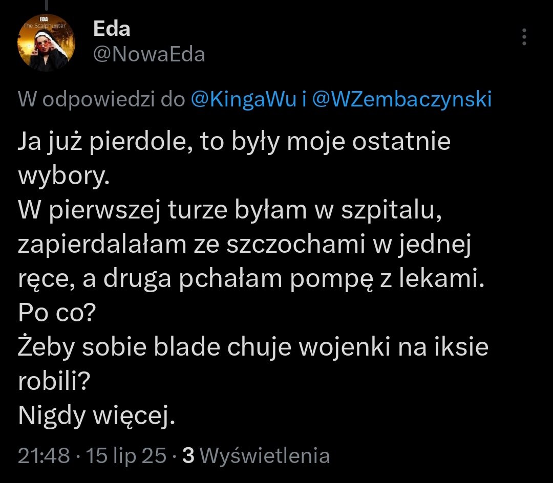 Koleżanka <a href="/NowaEda/">Eda</a> dosadnie, ale w sposób dający do myślenia. Takich osób jest coraz więcej. Rządzącym pod rozwagę.