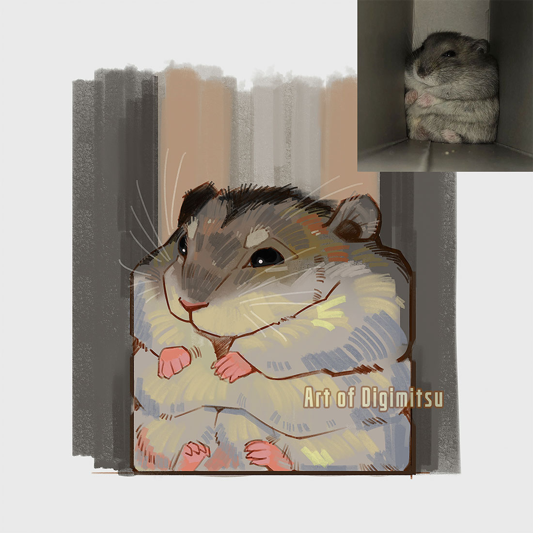 DigimitsuArt's tweet image. Hampter squared