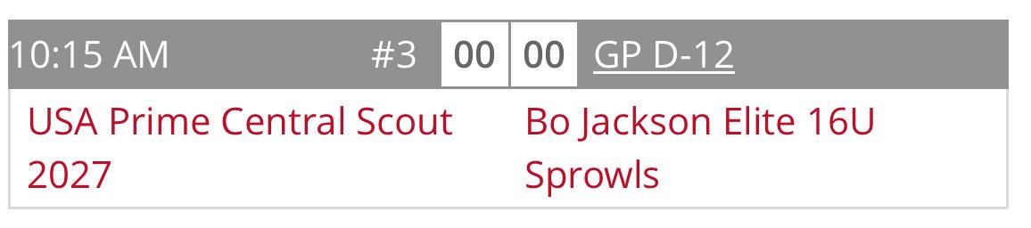JamesHarris2027's tweet photo. I will be starting on Thursday at 
10:15 AM against Bo Jackson Elite 16u Sprowls at grand park. Ready for a fun time! @USAPrimeScout27 @jacksonwhite_17 https://t.co/VxBgTrQ5x7
