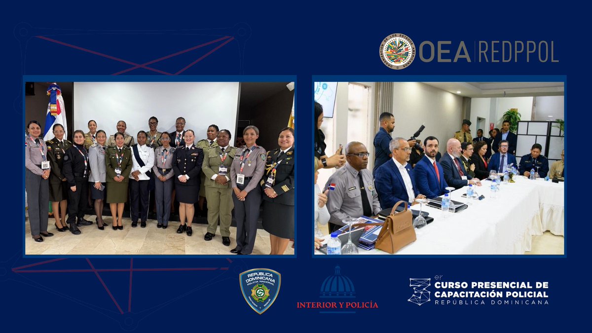 OEA_SegPublica's tweet photo. 🚓#REDPPOL participó en la Fuerza de Tarea Conjunta No. 98 🇩🇴, junto a la Vicepresidenta, ministros, la Procuradora General, autoridades estatales, @PoliciaRD y representantes de la @OEA_oficial.
🤝 Un compromiso firme con las buenas prácticas en seguridad ciudadana en la región. https://t.co/kK6AtJMX29