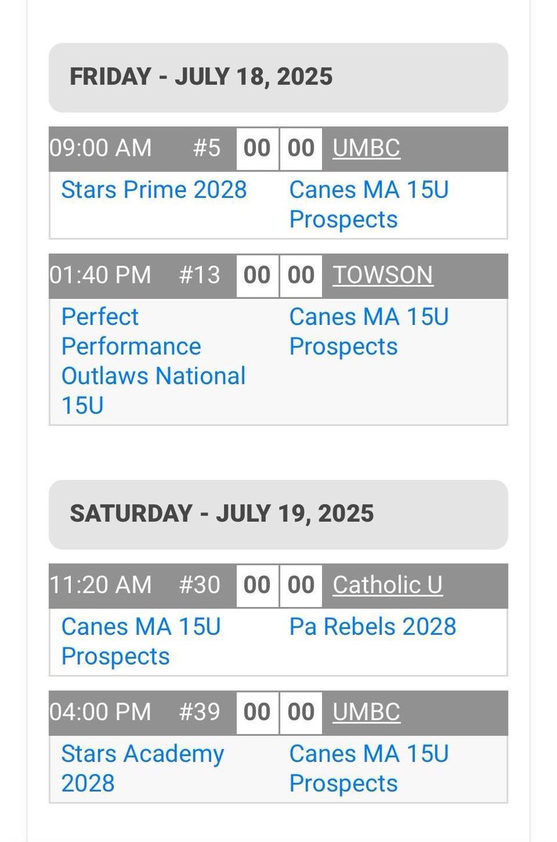 My schedule for this weekend at the <a href="/DynamicBaseball/">Dynamic Baseball</a> 15/16 World Series Mid-Atlantic. Looking forward to competing with the boys. <a href="/AscentAthlete_/">Ascent Athlete</a> <a href="/AscentTeams/">Ascent Athlete Teams</a> <a href="/Balancehitting/">Coach Tracy Clark, Ed.D.</a> <a href="/TheCanesBB/">Canes Baseball</a>