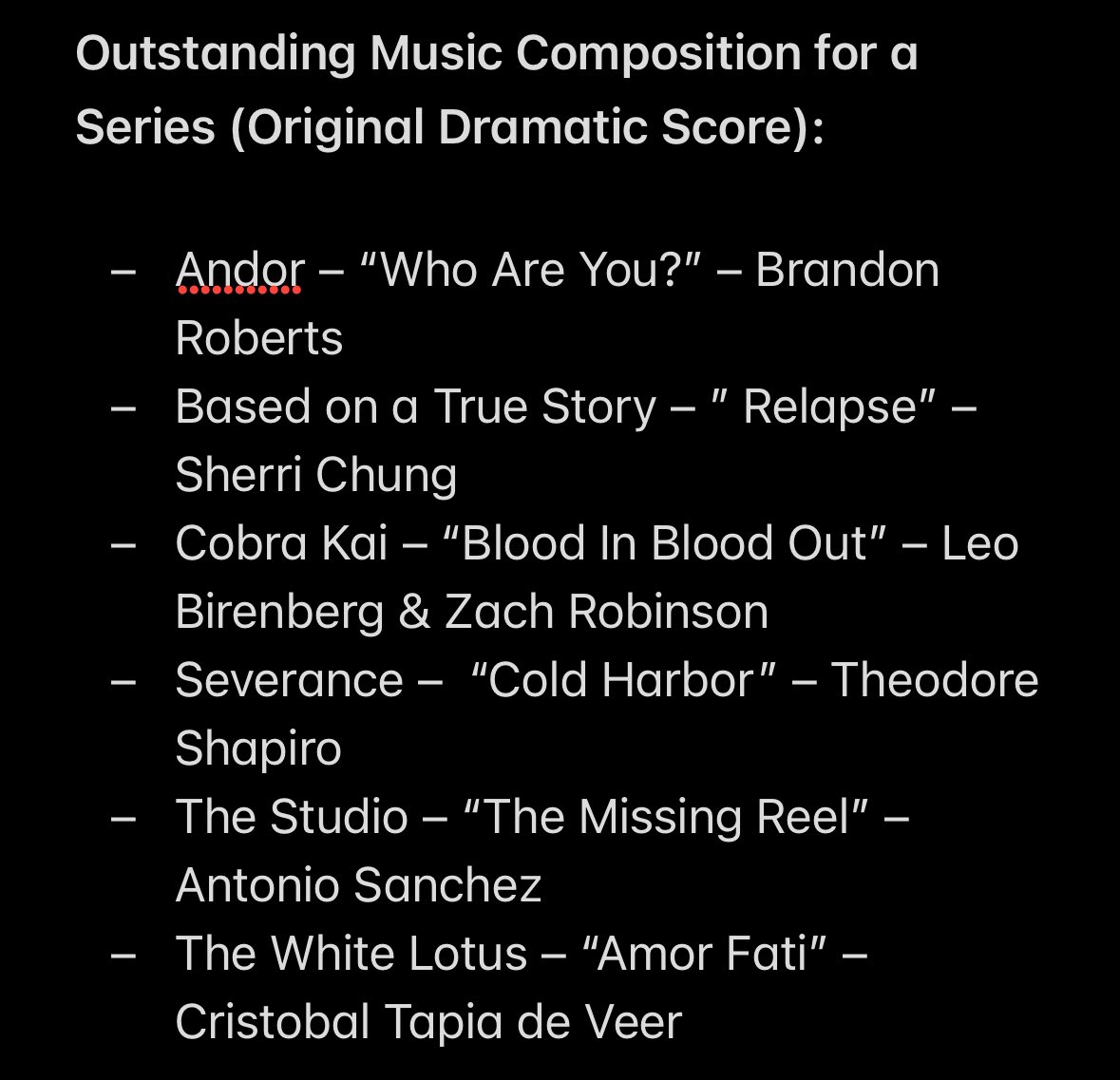 TheFilmScorer's tweet image. Congrats to all of the best score nominees at the Emmys!
Very cool having interviewed eleven nominees over the years, always a treat to see
