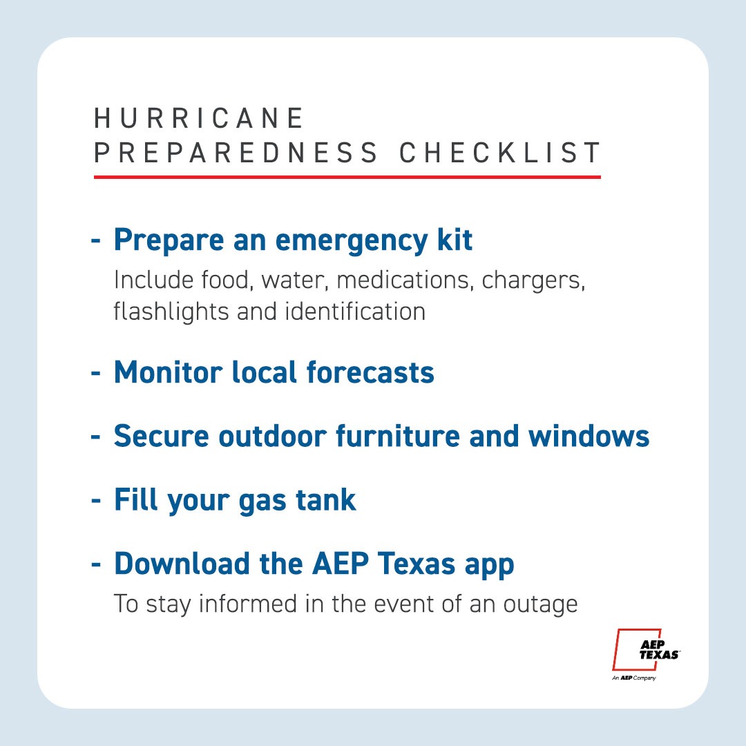 AEPTexas's tweet image. Remember - it&apos;s hurricane season until November 30. Prepare now before the threat of a storm. #WeAreAEPTexas #HurricaneSafety