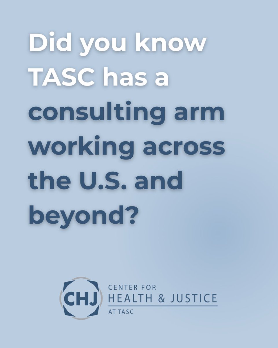 TASC (@tasc_chj) on Twitter photo TASC's Center for Health and Justice (CHJ) is a program that helps communities advance behavioral health reform.
CHJ provides expert consulting, training, and technical assistance to law enforcement, courts, and state agencies.
For more information, contact jcharlier@tasc.org TASC's Center for Health and Justice (CHJ) is a program that helps communities advance behavioral health reform.
CHJ provides expert consulting, training, and technical assistance to law enforcement, courts, and state agencies.
For more information, contact jcharlier@tasc.org