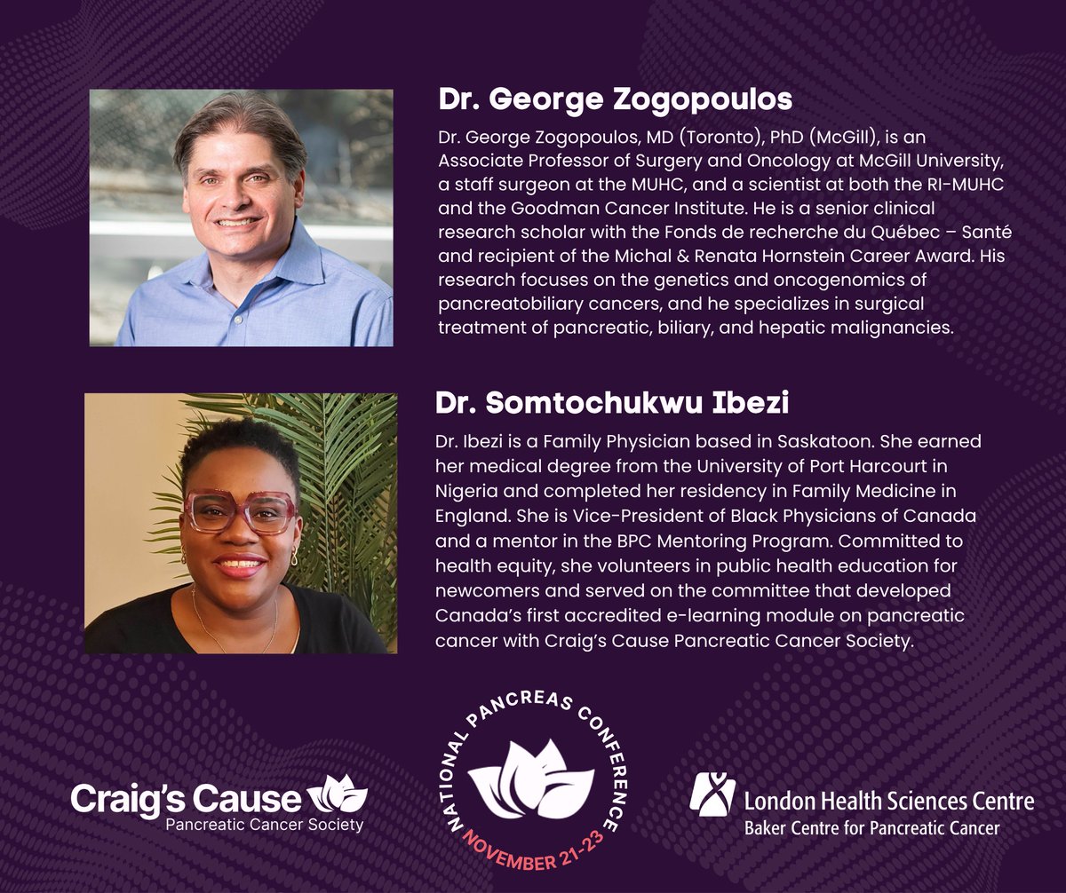 Craig's Cause Pancreatic Cancer Society (@craigscausecan) on Twitter photo 🌟 Exciting plans are underway for the 2025 National Pancreas Conference! Stay tuned as we highlight the experts who are helping shape this impactful event.
<a href="/Zogopoulos_G/">George Zogopoulos</a> @Sotom <a href="/cusm_muhc/">Centre universitaire de santé McGill</a> <a href="/RIMUHC1/">Research Institute of the MUHC (The Institute)</a> <a href="/McGillGCI/">Rosalind & Morris Goodman Cancer Institute</a> <a href="/LHSCRI/">London Health Sciences Centre Research Institute</a> <a href="/LHSCCanada/">London Health Sciences Centre</a> <a href="/CAGS_Residents/">CAGS Residents</a> <a href="/CAGS_ACCG/">Cdn General Surgeons</a> <a href="/blackdocscanada/">Black Physicians of Canada</a> 🌟 Exciting plans are underway for the 2025 National Pancreas Conference! Stay tuned as we highlight the experts who are helping shape this impactful event.
<a href="/Zogopoulos_G/">George Zogopoulos</a> @Sotom <a href="/cusm_muhc/">Centre universitaire de santé McGill</a> <a href="/RIMUHC1/">Research Institute of the MUHC (The Institute)</a> <a href="/McGillGCI/">Rosalind & Morris Goodman Cancer Institute</a> <a href="/LHSCRI/">London Health Sciences Centre Research Institute</a> <a href="/LHSCCanada/">London Health Sciences Centre</a> <a href="/CAGS_Residents/">CAGS Residents</a> <a href="/CAGS_ACCG/">Cdn General Surgeons</a> <a href="/blackdocscanada/">Black Physicians of Canada</a>