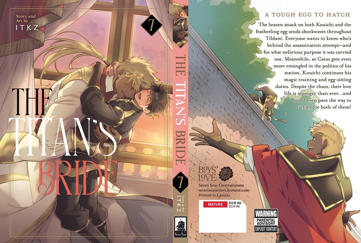 THE TITAN’S BRIDE Vol. 7 (For Mature readers)

In this Mature-rated Boys’ Love/#BL fantasy isekai manga that inspired an anime, there’s nothing small about the love between a human and a titan prince!

Out today in print! See RETAILERS section:
sevenseasentertainment.com/books/the-tita…