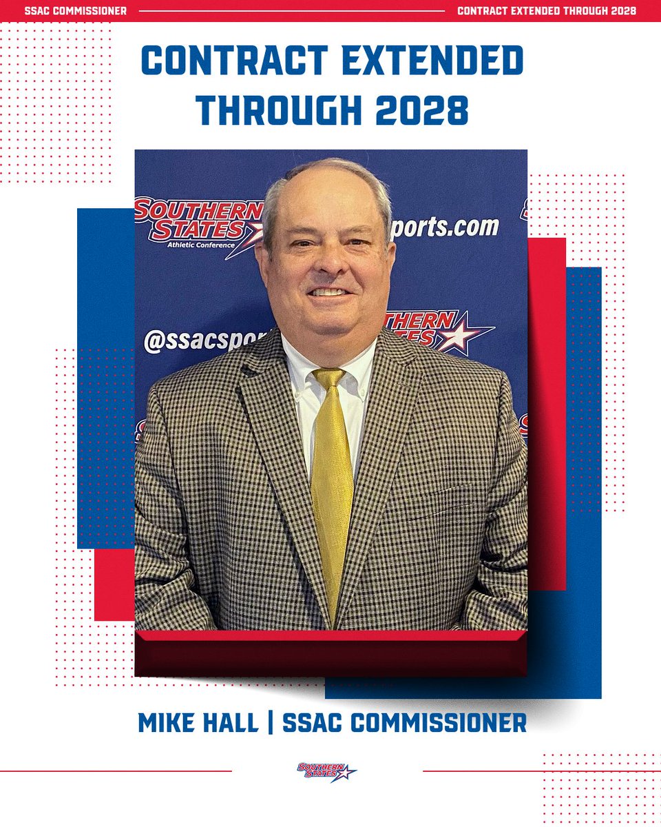 The SSAC Board of Presidents unanimously voted to extend the contract of Commissioner Mike Hall through the 2027-28 academic year.

🔗 tinyurl.com/ys289lue