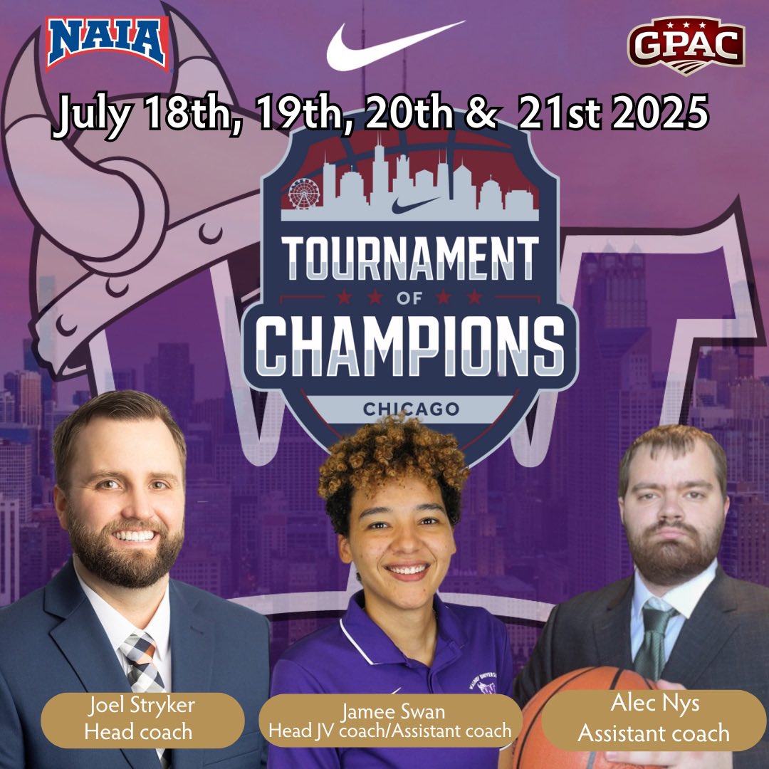 WaldorfWBB's tweet image. 🚨TRAVEL ALERT🚨 
This weekend Coach Stryker Coach Swan and Coach Nys will be at the Tournament of Champions in Chicago looking for future WARRIORS! 

#waldorfuniversity #tradition #passion #community #success #warriorstrong #futurewarriors #aaubasketball #NAIA #gpac