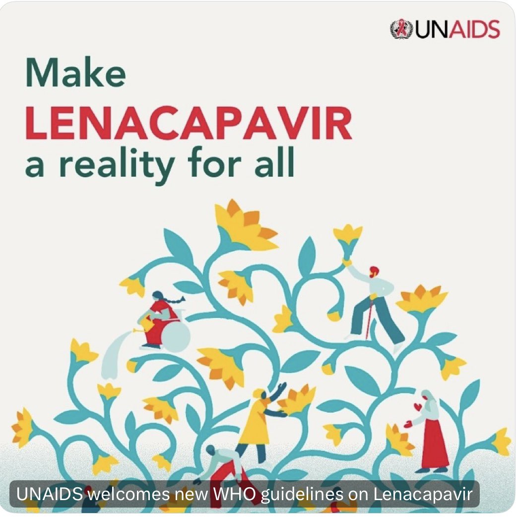 Ishdeep Kohli (@ishdeep_kohli) on Twitter photo #UNAIDS welcomes new <a href="/WHO/">World Health Organization (WHO)</a> guidelines on #Lenacapavir
There is no more time to waste
Governments-civil society-private
sector need to take all steps
necessary to enable equitable
global access to new health
technologies for #HIV
#LeaveNoOneBehind
#IAS2025
unaids.org/en/resources/p… #UNAIDS welcomes new <a href="/WHO/">World Health Organization (WHO)</a> guidelines on #Lenacapavir
There is no more time to waste
Governments-civil society-private
sector need to take all steps
necessary to enable equitable
global access to new health
technologies for #HIV
#LeaveNoOneBehind
#IAS2025
unaids.org/en/resources/p…