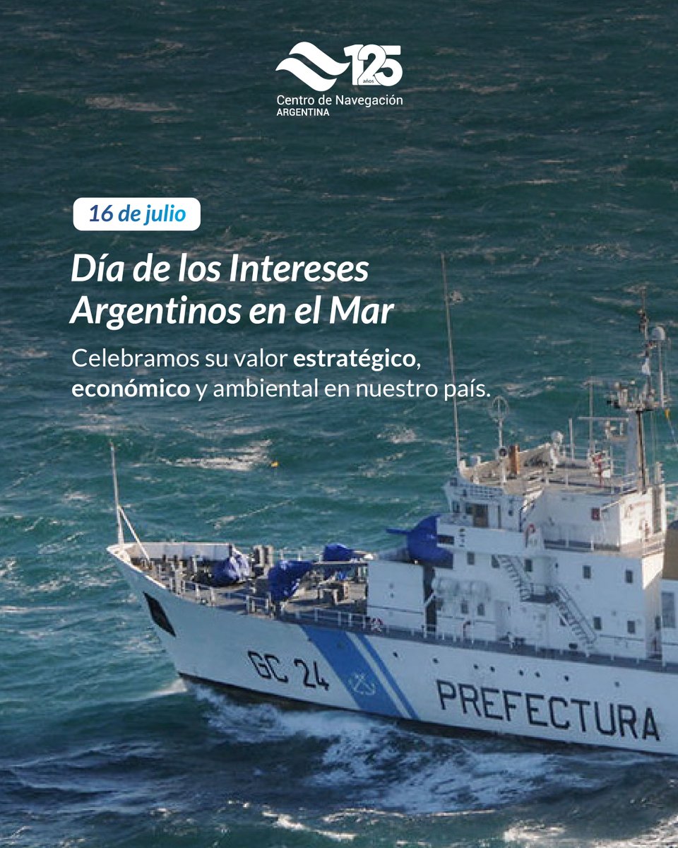 Desde el Centro de Navegación Argentina, reafirmamos nuestro compromiso con la protección, el desarrollo y la soberanía de los intereses marítimos nacionales 🌊🇦🇷

El mar es parte esencial de nuestra identidad como país y hoy celebramos su valor estratégico, económico y ambiental